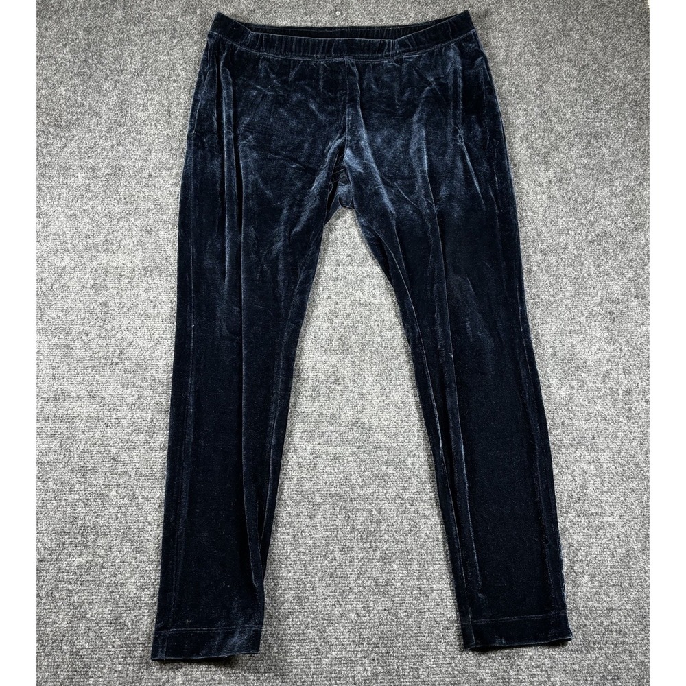 Soft Surroundings Velvet‎ Leggings Womens TXL Navy Blue Elastic Waist 47105 Slim
